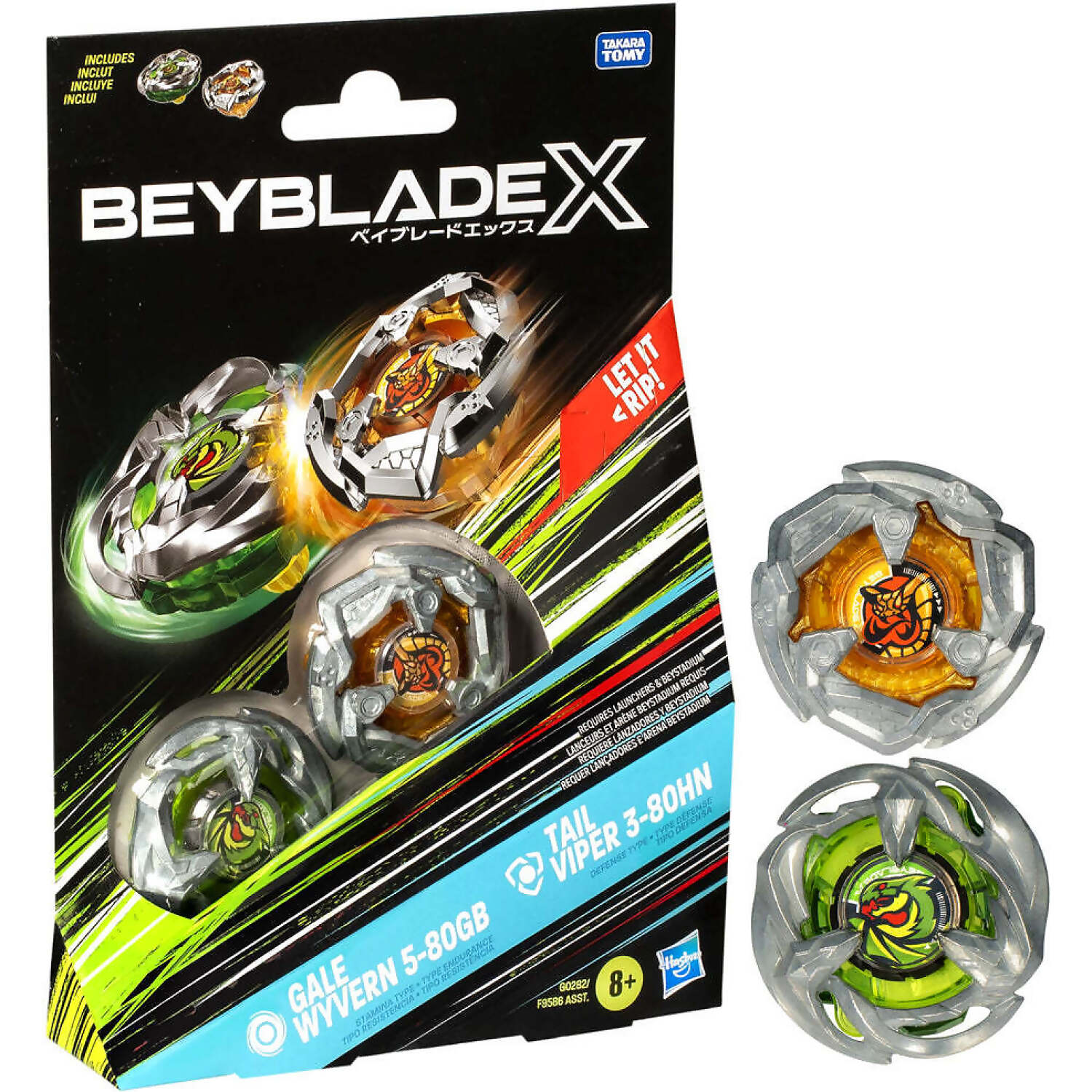 Beyblade X - Gale Wyvern 5-80GB and Tail Viper 3-80HN Top Dual Pack Set - Image 2