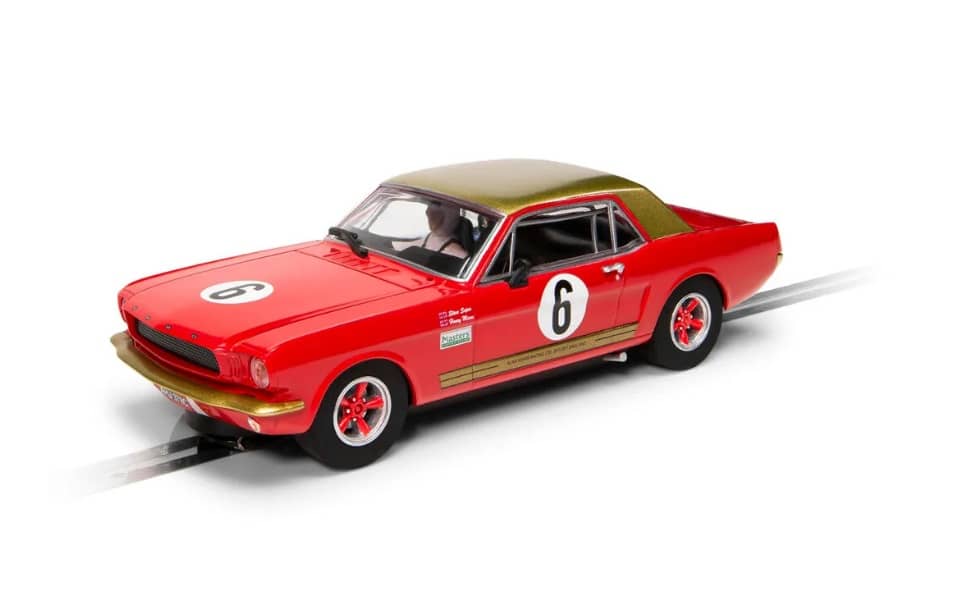 Scalextric C4339 Ford Mustang Alan Mann Henry Mann and Steve Soper slot car also suits Carrera - Image 5