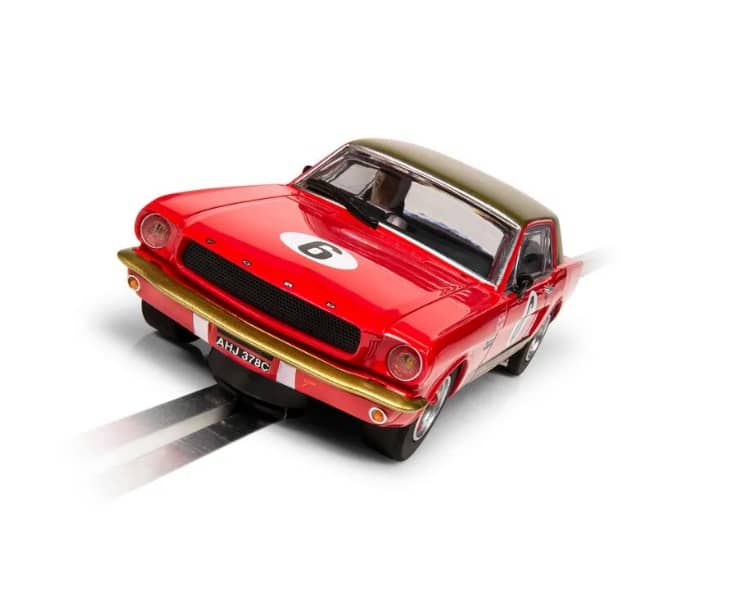 Scalextric C4339 Ford Mustang Alan Mann Henry Mann and Steve Soper slot car also suits Carrera - Image 8