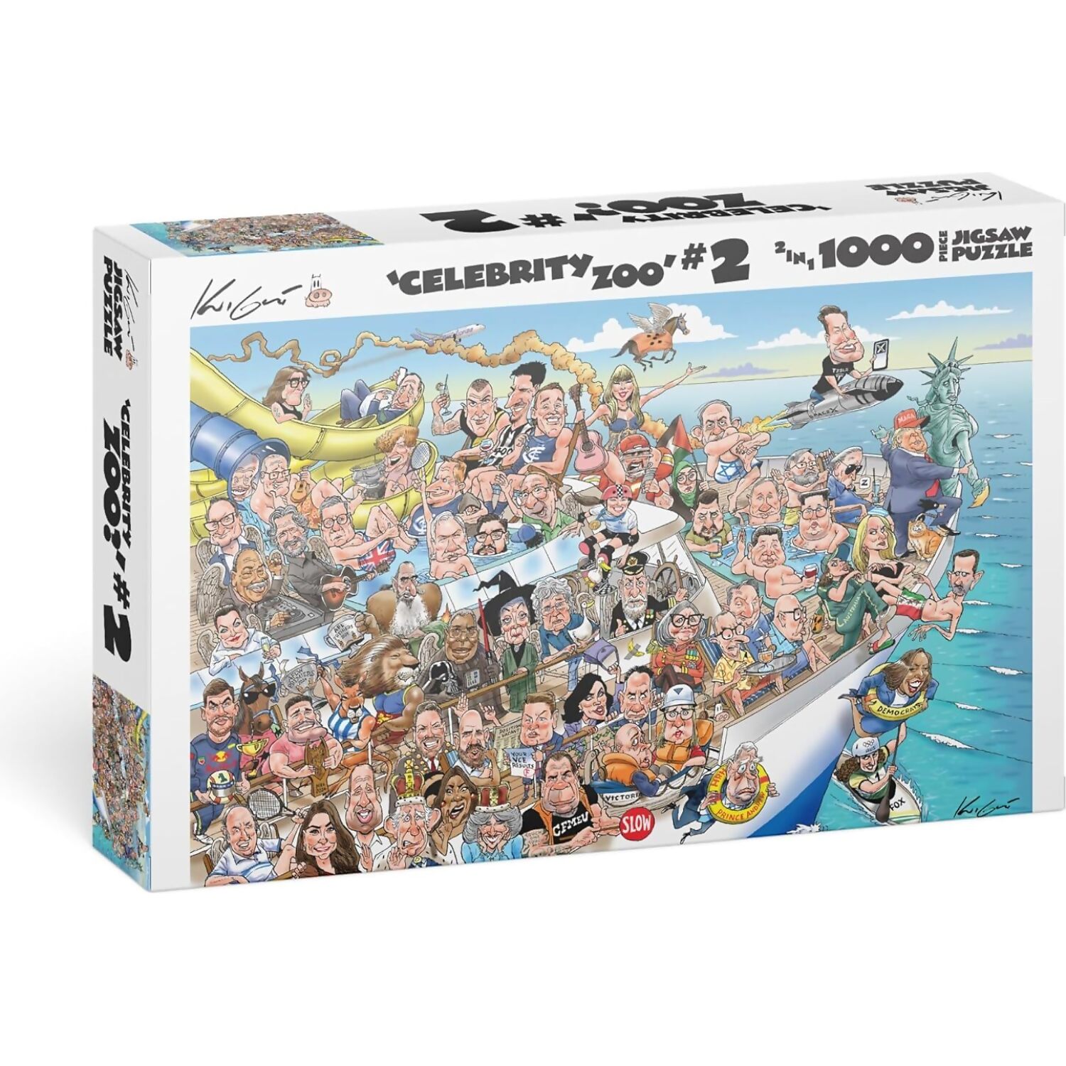 Kick Ass Games - Mark Knight's Celebrity Zoo No.2 1000 Piece 2-in1 Jigsaw Puzzle - Image 3