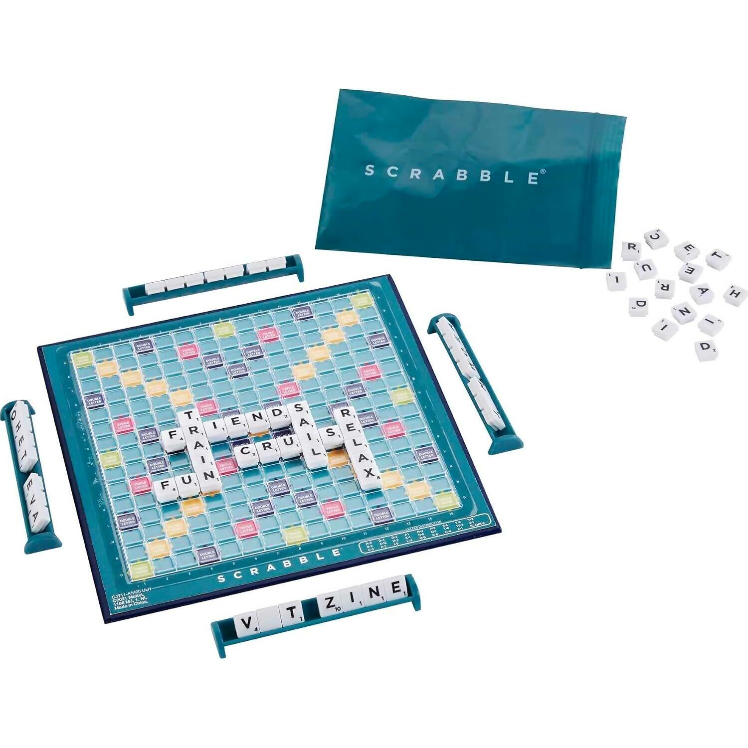 Scrabble Viaggio Mattel – Versione Tedesca, Gioco Da Tavolo Portatile Con Custodia Integrata, 2-4 Giocatori
