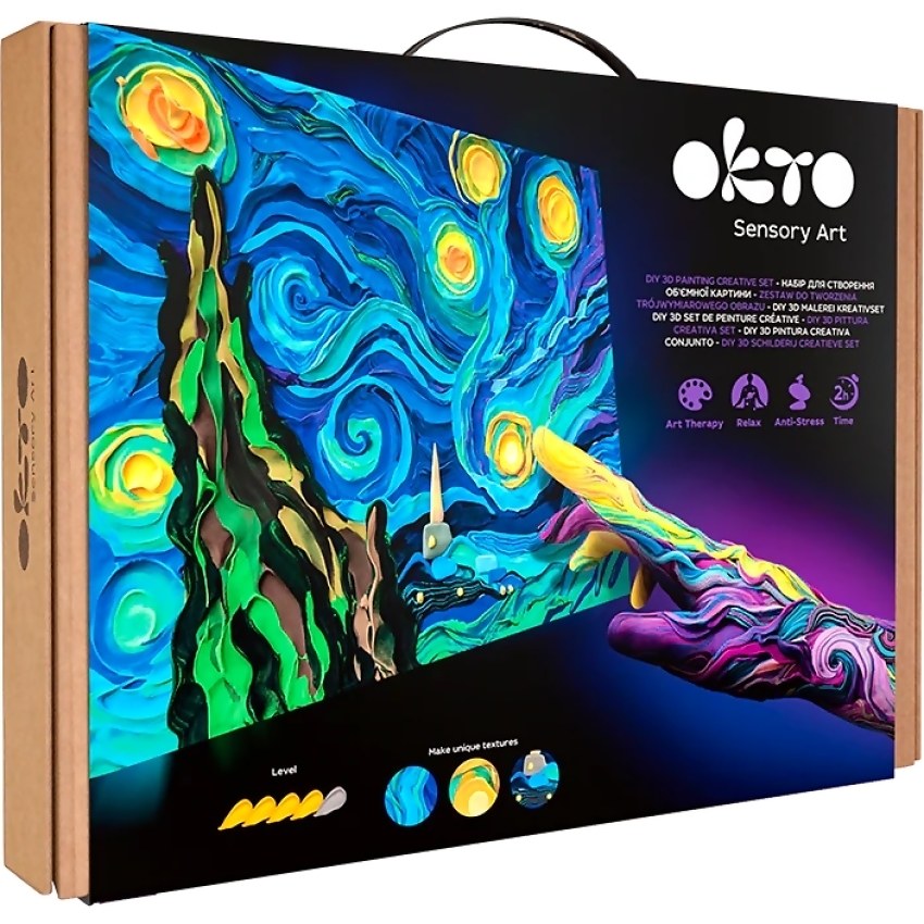 OKTO Sensory Art - DIY 3D Painting Creative Set Starry Night 30cm x 40cm - Image 2