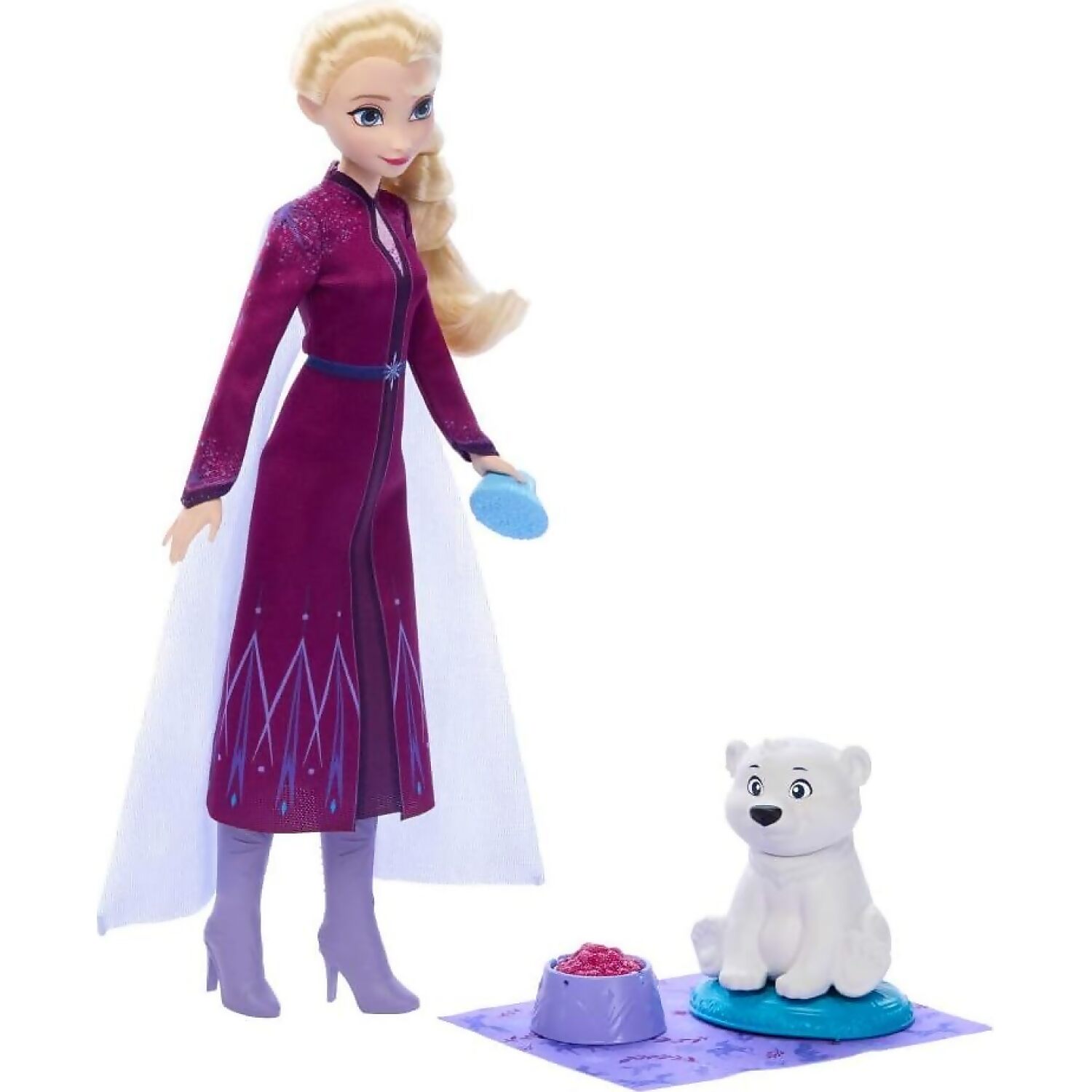 Disney Frozen - Elsa Fashion Doll & Polar Bear Cub Figure With 4 Nurturing Accessories - Image 2