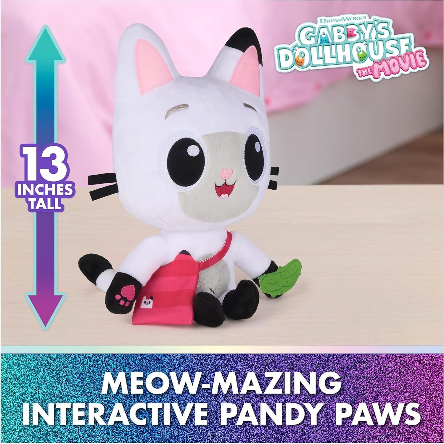Gabby's Dollhouse - The Movie Meow-mazing Interactive Pandy Paws Plush - Spin Master - Image 4