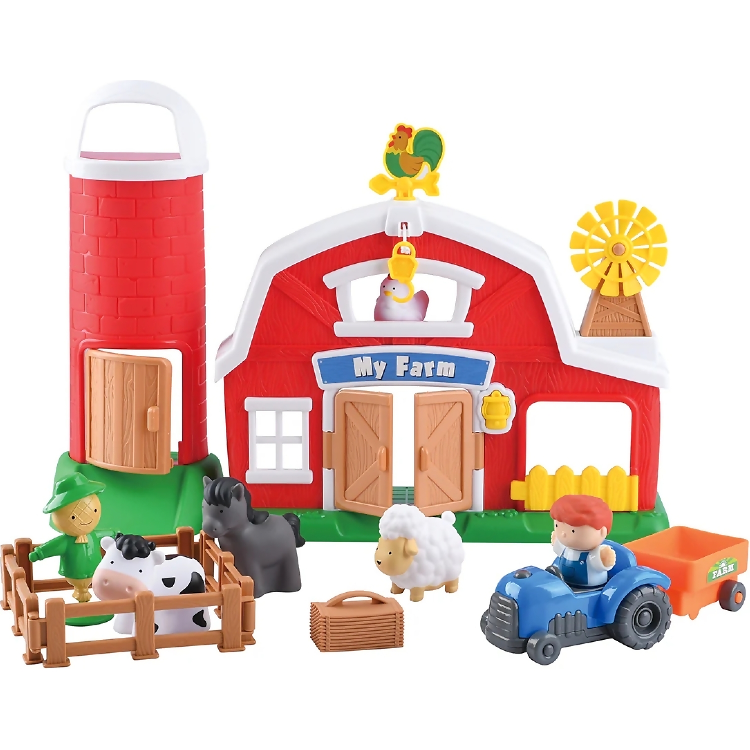 Playgo Toys Ent. Ltd. - Busy Farm Life With Grain Silo 16 Pcs Playset - Image 2