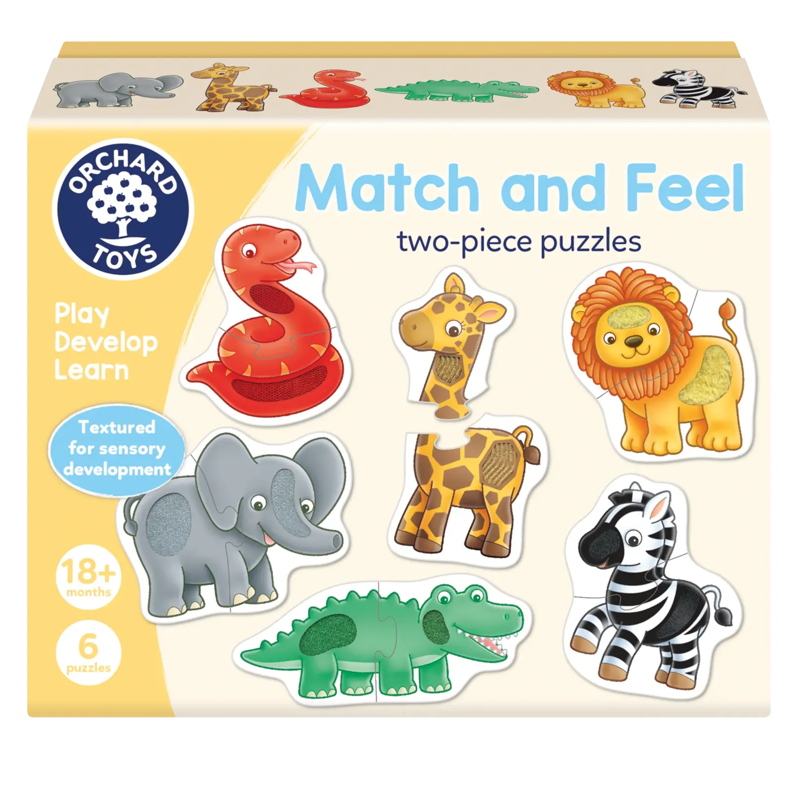 Orchard Toys - Match and Feel 2 Piece Puzzles