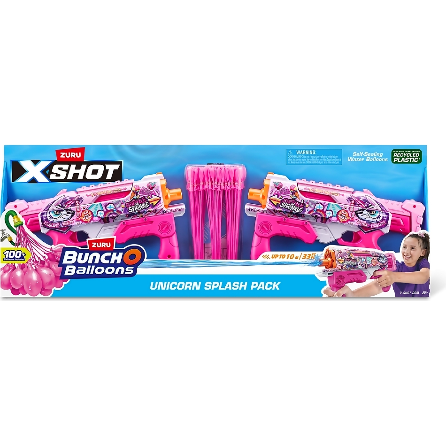 Zuru - X-Shot Bunch O Balloons Fast Fill Unicorn Splash 2-Pack with 100 Balloons - Image 2