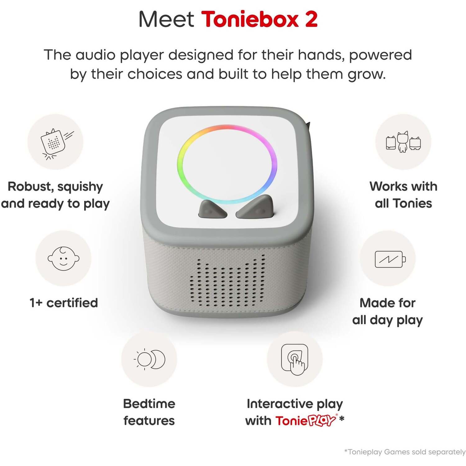 Tonies - Toniebox 2 Creative Tonie Rubie Starter Set - Moon Grey - Image 7