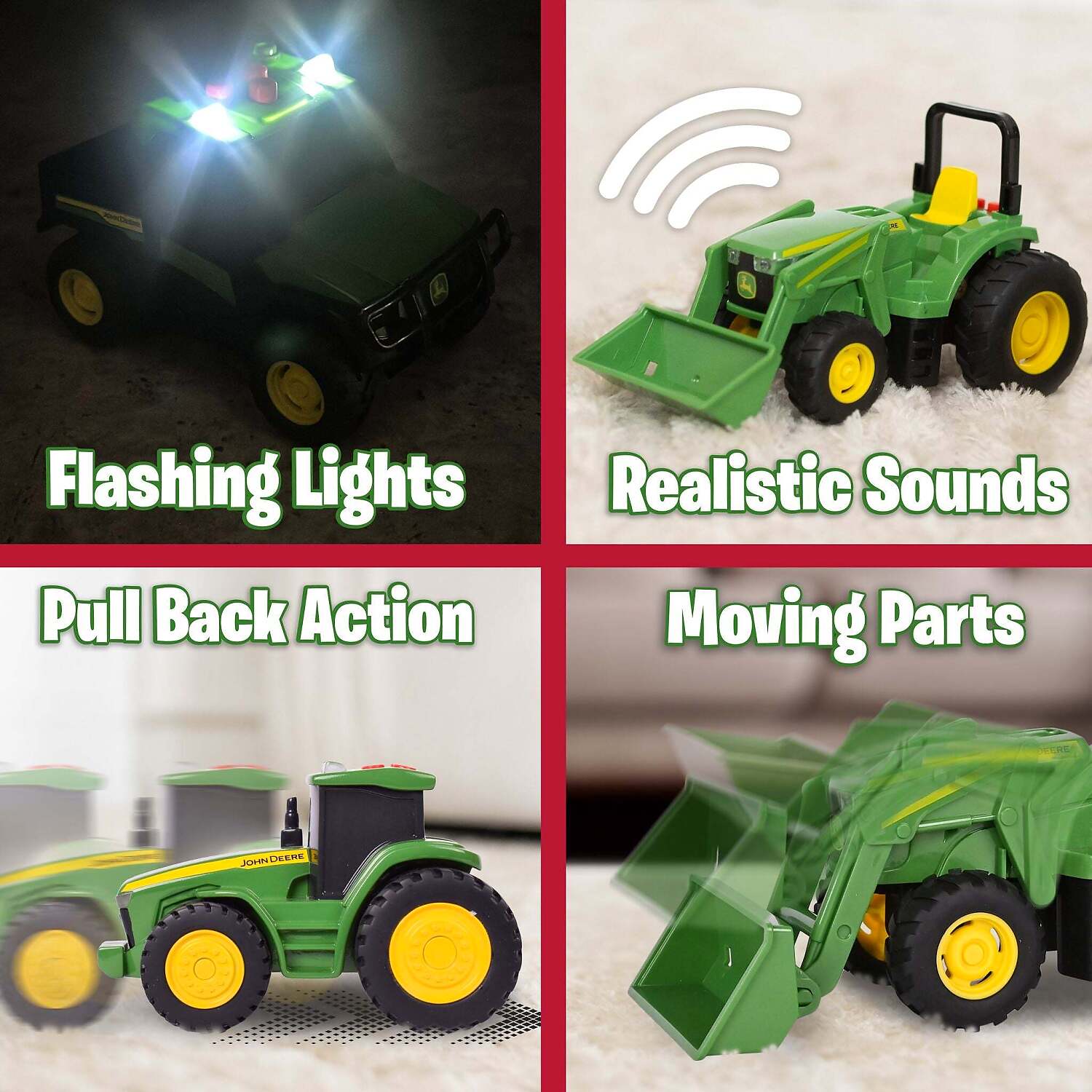 John Deere - Kids - Mini Farm Vehicles 3pk with Lights & Sounds! - Image 5