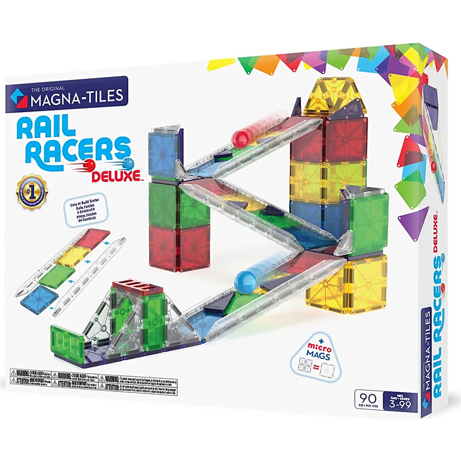 Magna-Tiles - Rail Racers Deluxe 90pce Magnetic Construction Set - Johnco