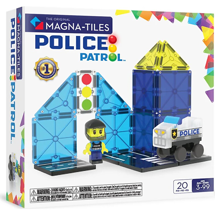 Magna-Tiles - Police Patrol 20pce Magnetic Construction Set - Johnco