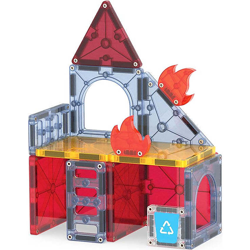 Magna-Tiles - Fire Rescue 27pce Magnetic Construction Set - Johnco - Image 2