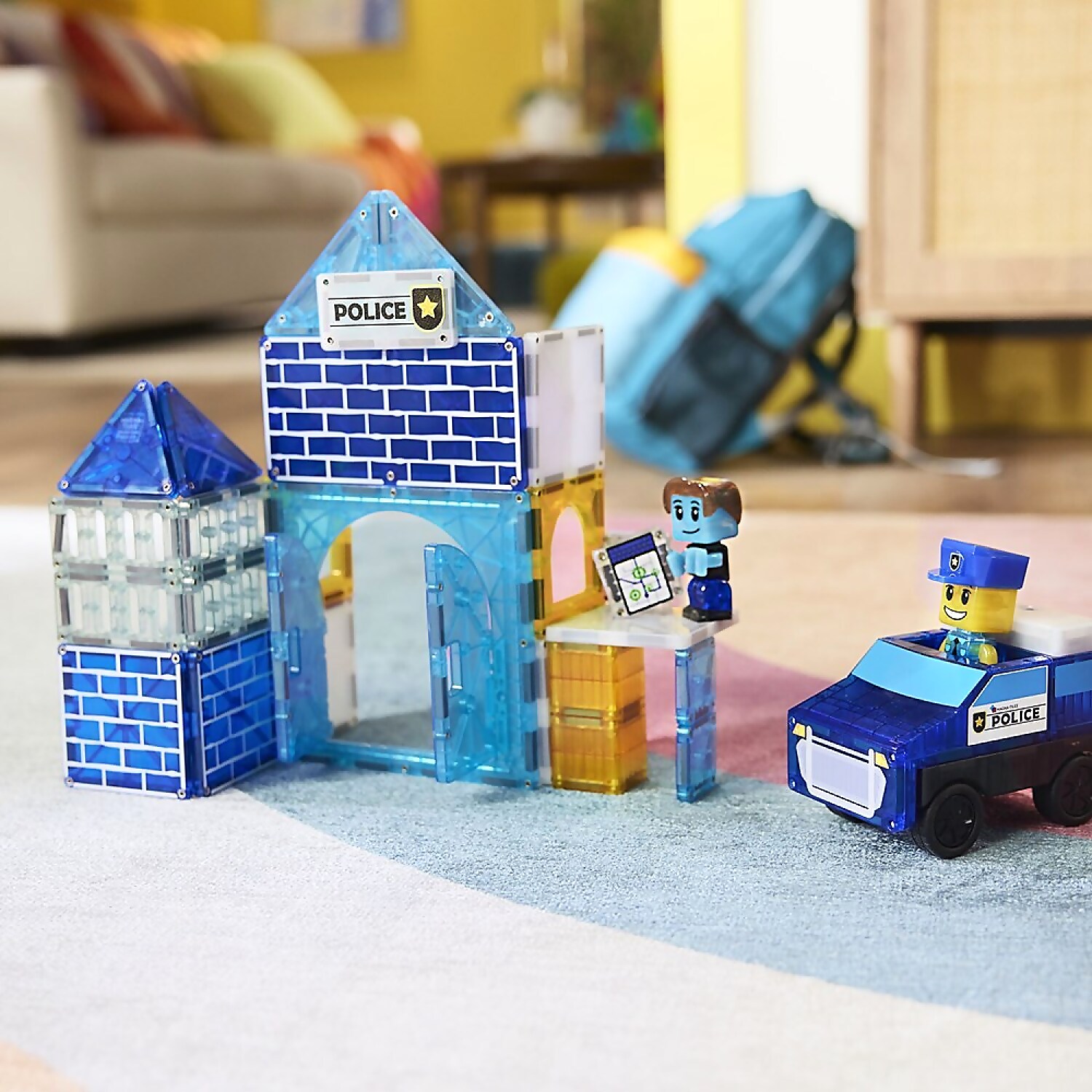 Magna-Tiles - Police Station 35pce Magnetic Construction Set - Johnco - Image 3