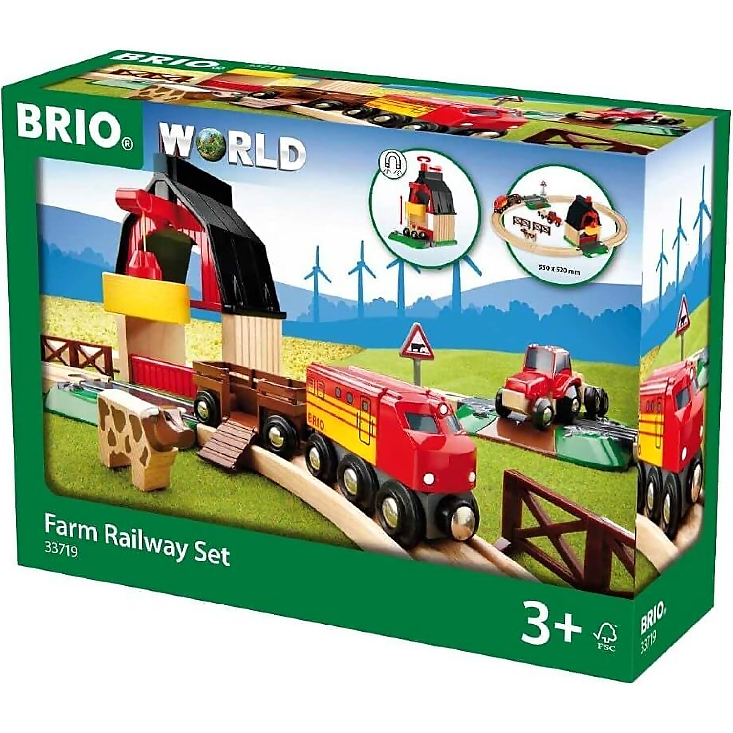 Brio -  World - Farm Railway Wooden Train Set 20pc