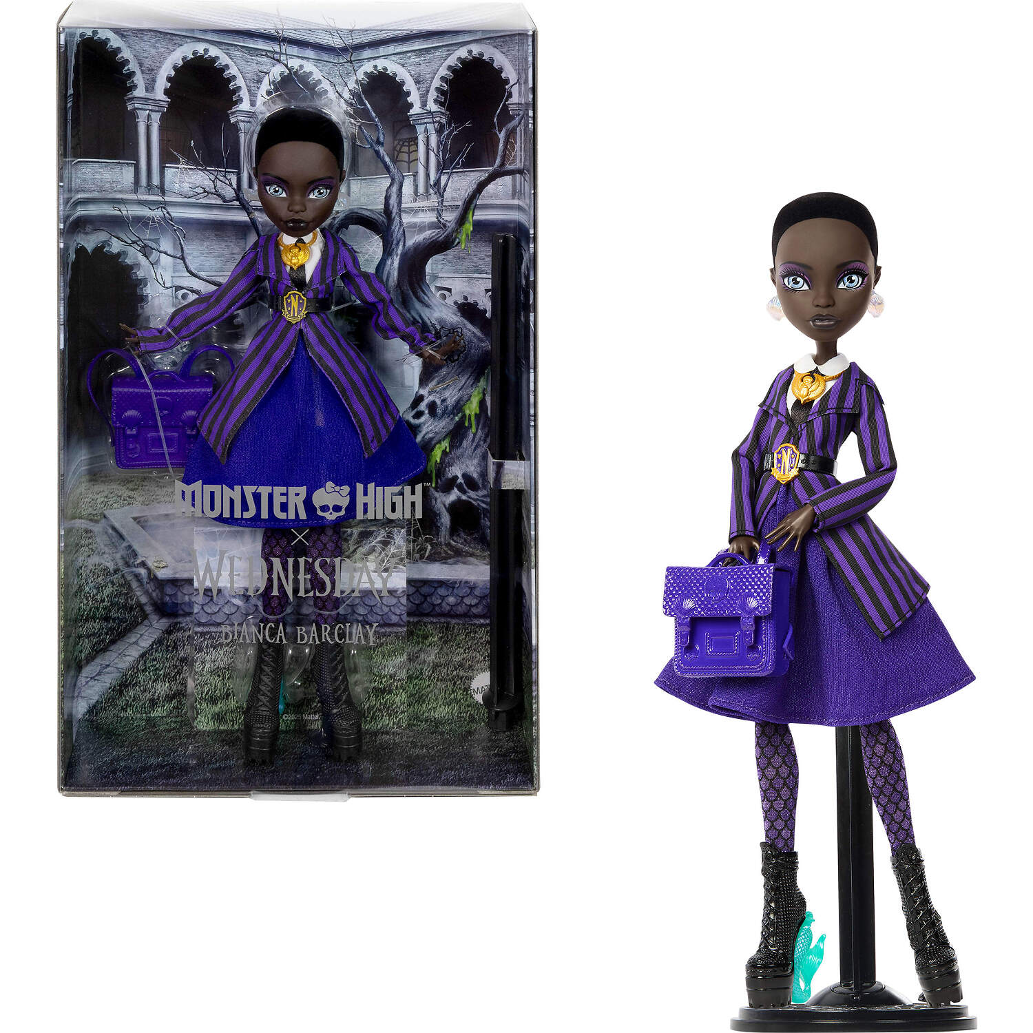 Monster High - X Wednesday Collectible Doll Bianca Barclay in Nevermore Academy Uniform - Mattel