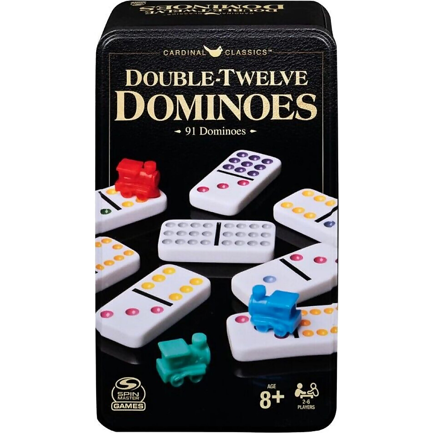 Cardinal Classics - Double-Twelve Coloured Dominoes Tin