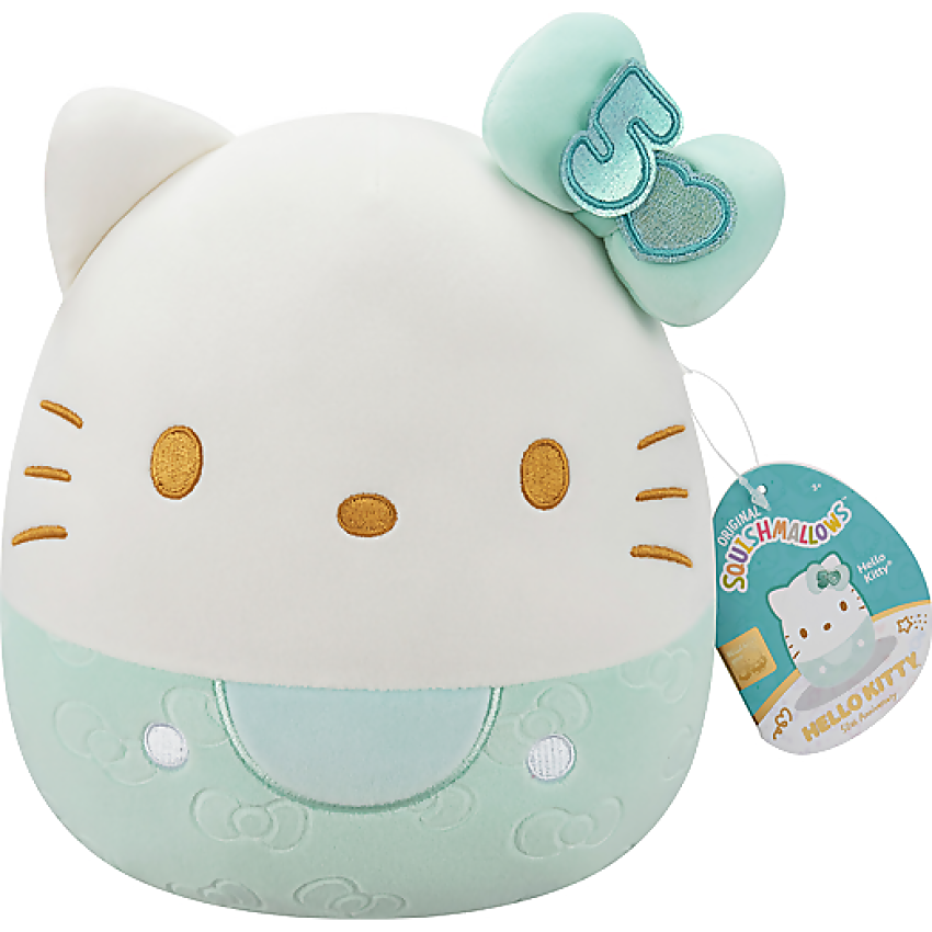 Squishmallows - Hello Kitty 50th Anniversary Bows Teal 8-Inch Plush