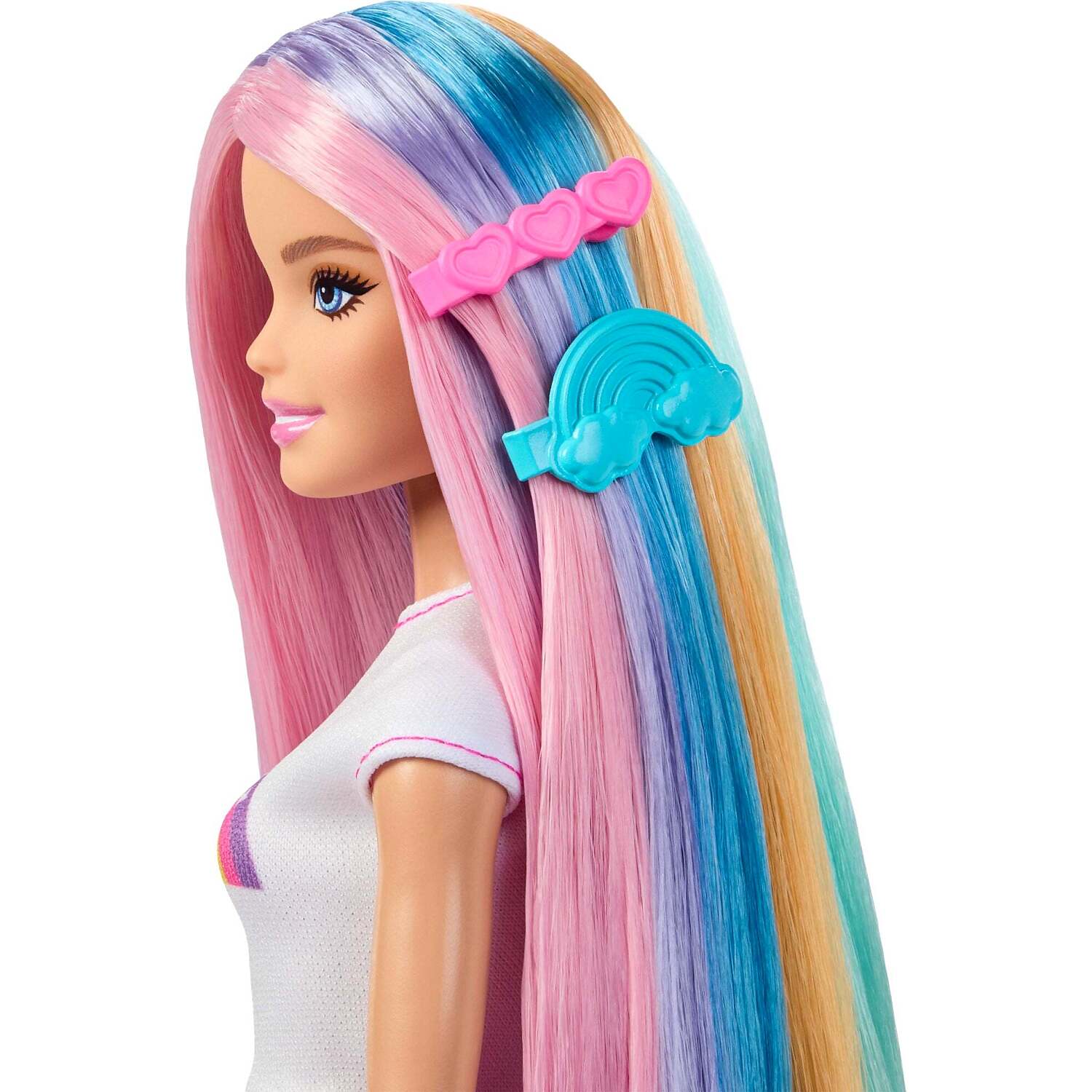 Barbie - Rainbow Sparkle Hair Fashion Doll With Extra-Long Hair and 12 Styling Accessories - Mattel - Image 2