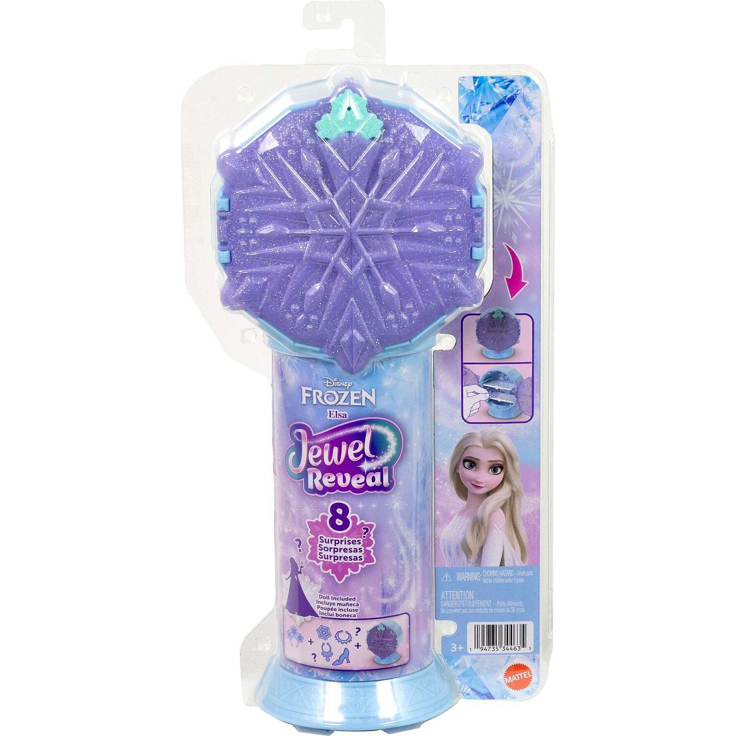 Disney - Frozen - Jewel Reveal Elsa Fashion Doll with 8 Surprises - Mattel - Image 2
