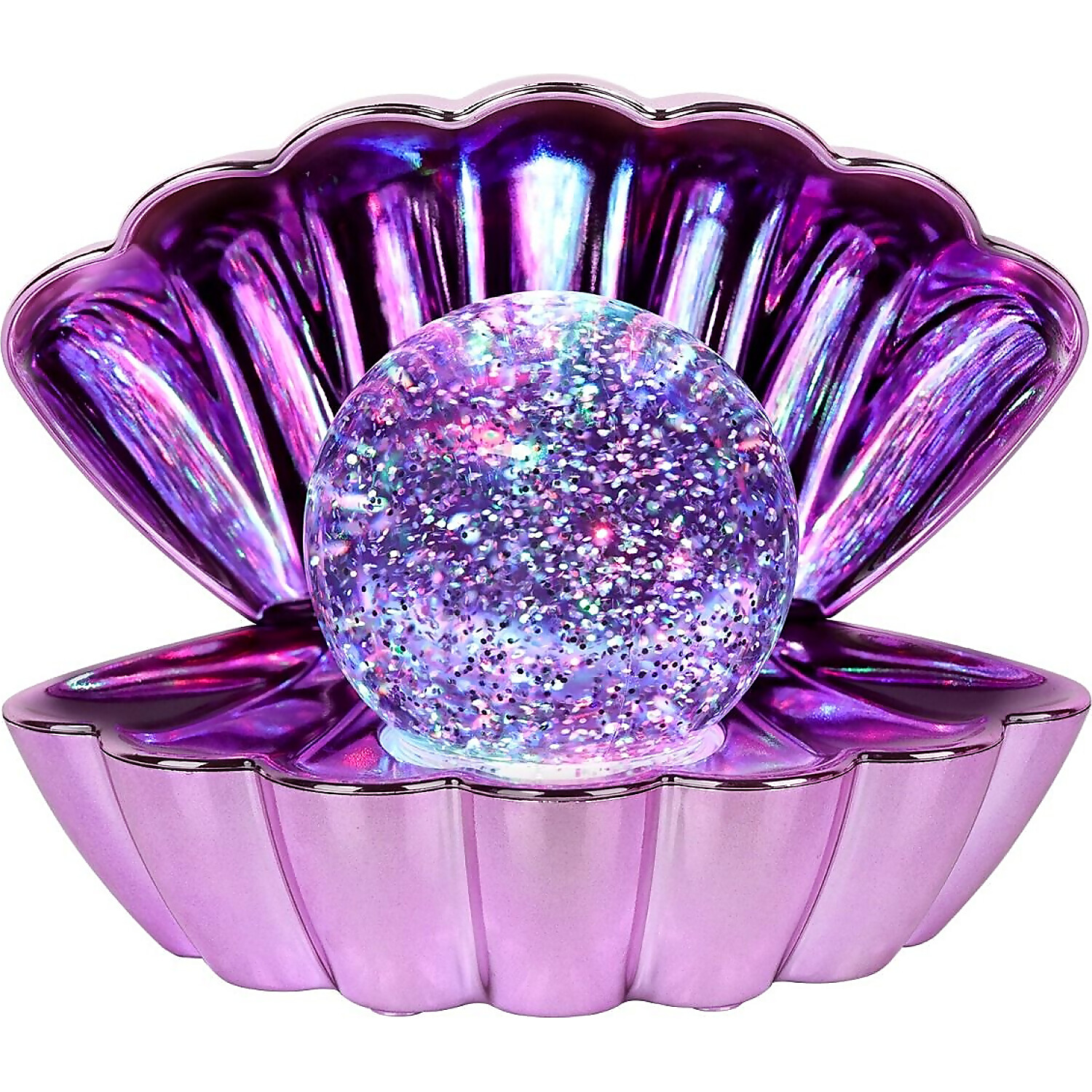 Cotton Candy - Clam Shell Glitter Lamp Pink - LED Colour Changing Lamp