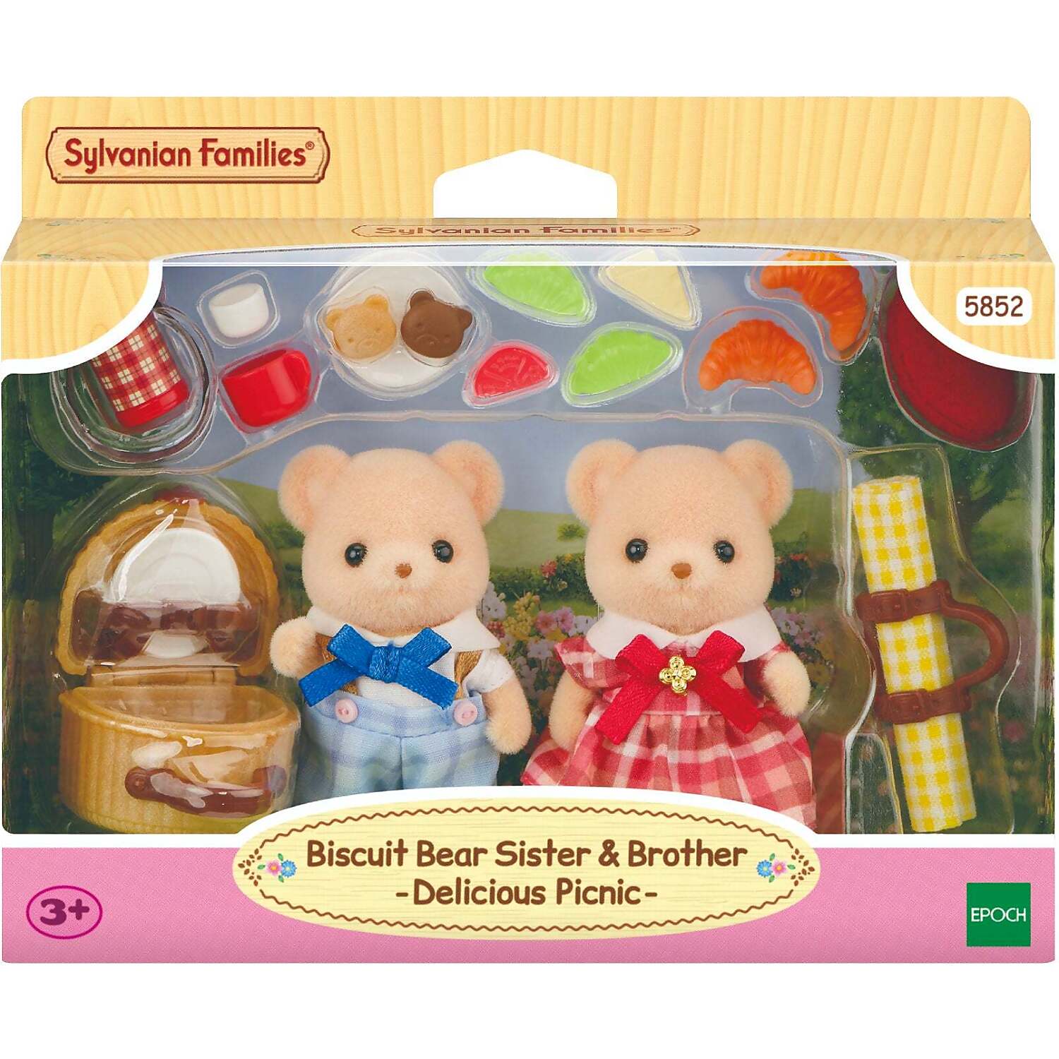 Sylvanian Families - Biscuit Bear Sister & Brother - Delicious Picnic Set