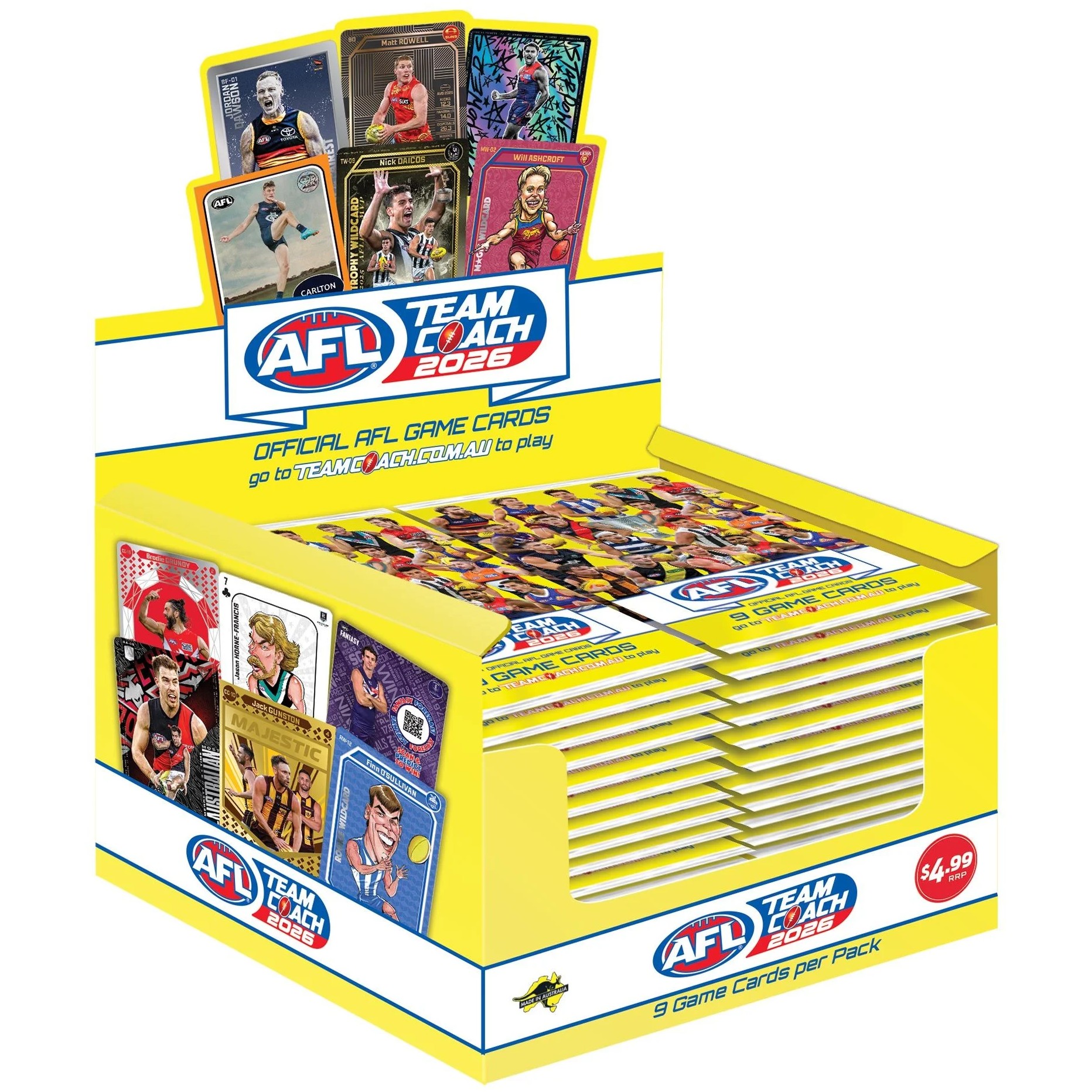 AFL - TEAMCOACH 2026 Footy Trading Game Card Packs - Box of 36 Packs Sealed Box