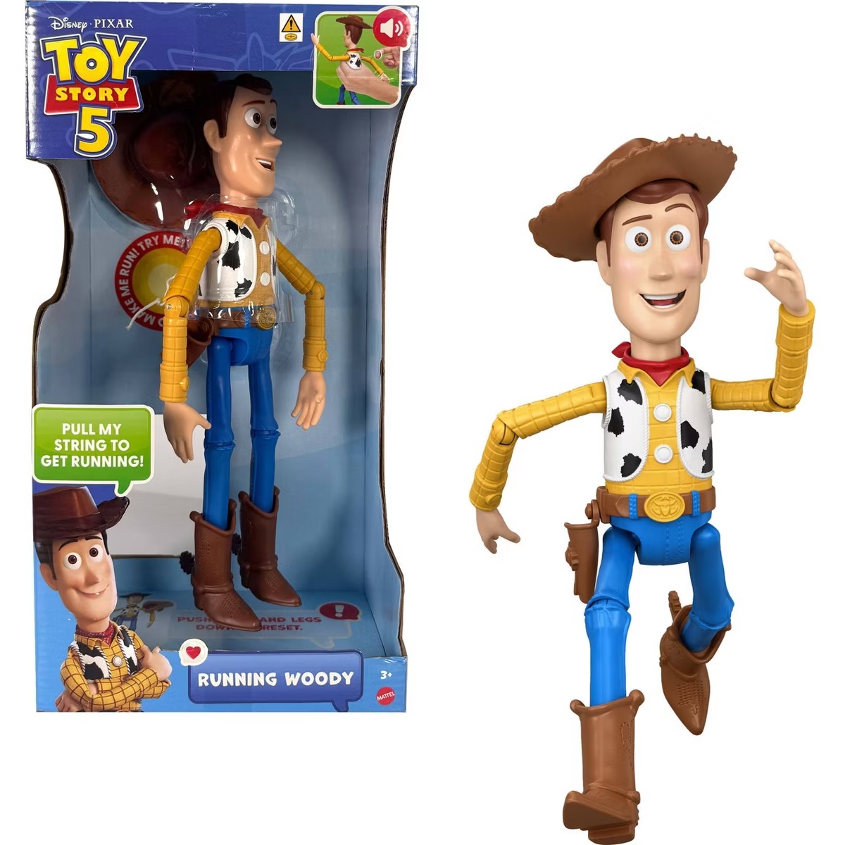 Disney -  and Pixar - Toy Story 5 Running Woody 12 Inch Action Figure - Mattel