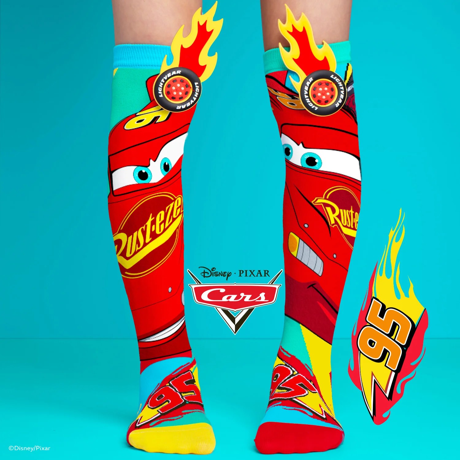 Madmia - Lightning McQueen Cars Socks Kids & Adults Age 6y+