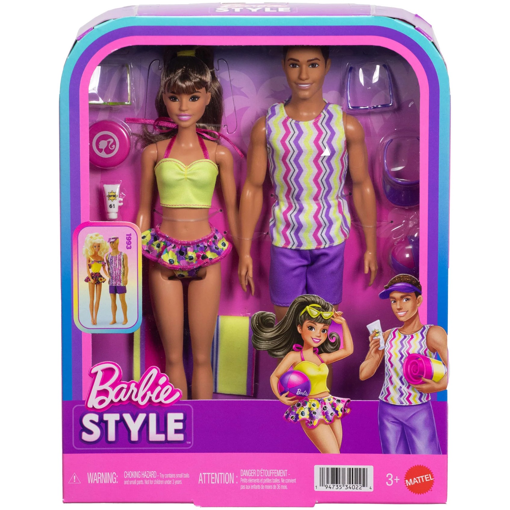 Barbie - Style Beach Inspired Looks Barbie and Ken Doll 2 Pack - Mattel