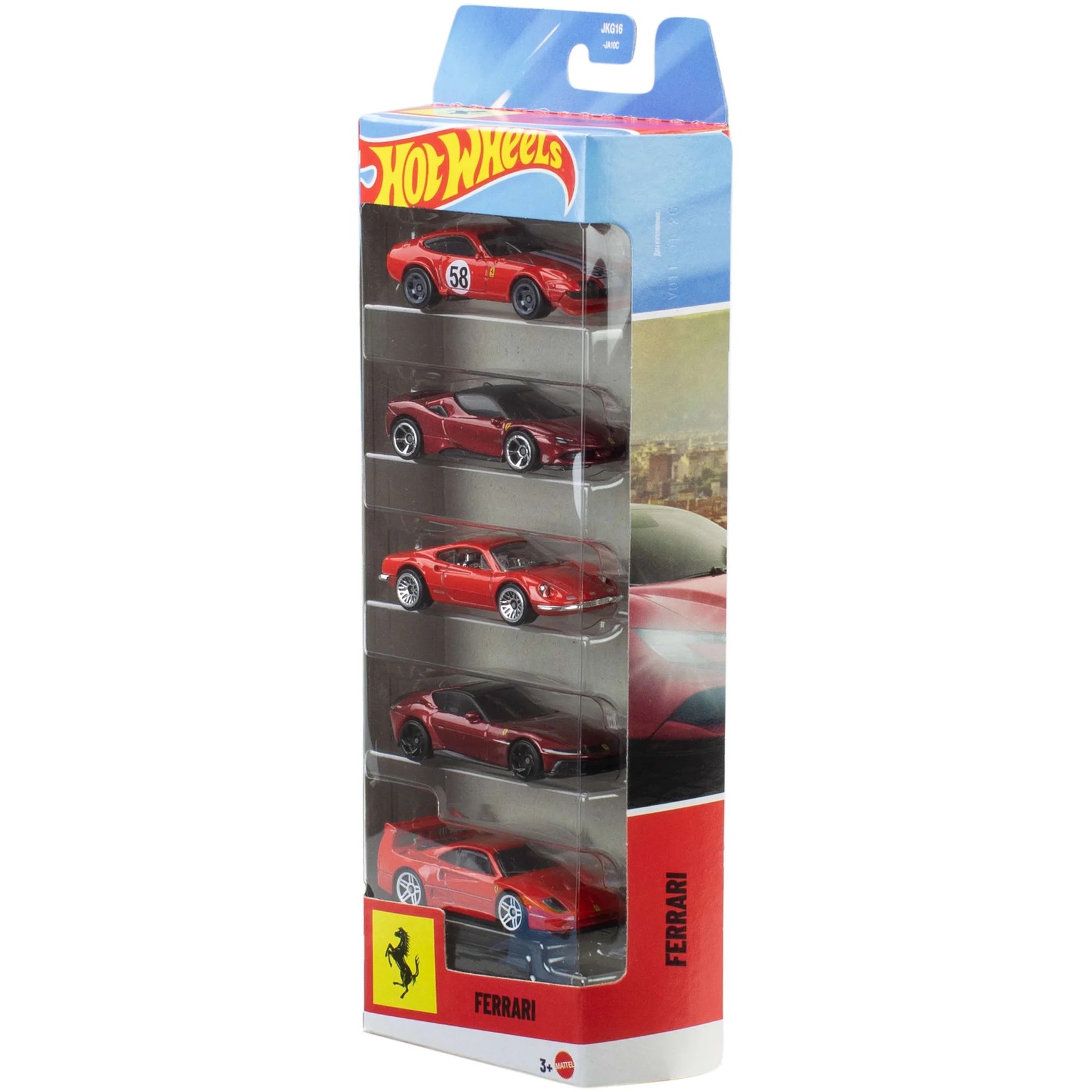 Hot Wheels - 1:64 Die-Cast Ferrari 5 Pack - Mattel