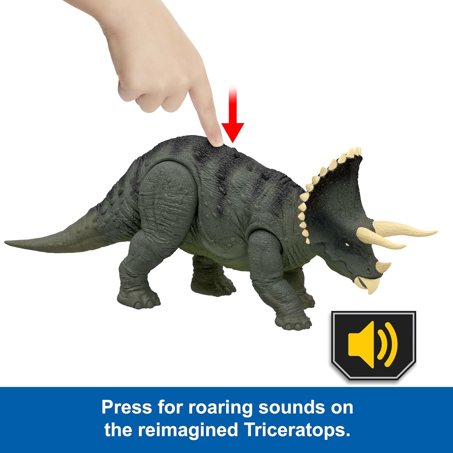 Jurassic World - Legacy Collection Reimagined Real Feel Triceratops Roaring Dinosaur Action Figure - Mattel - Image 2