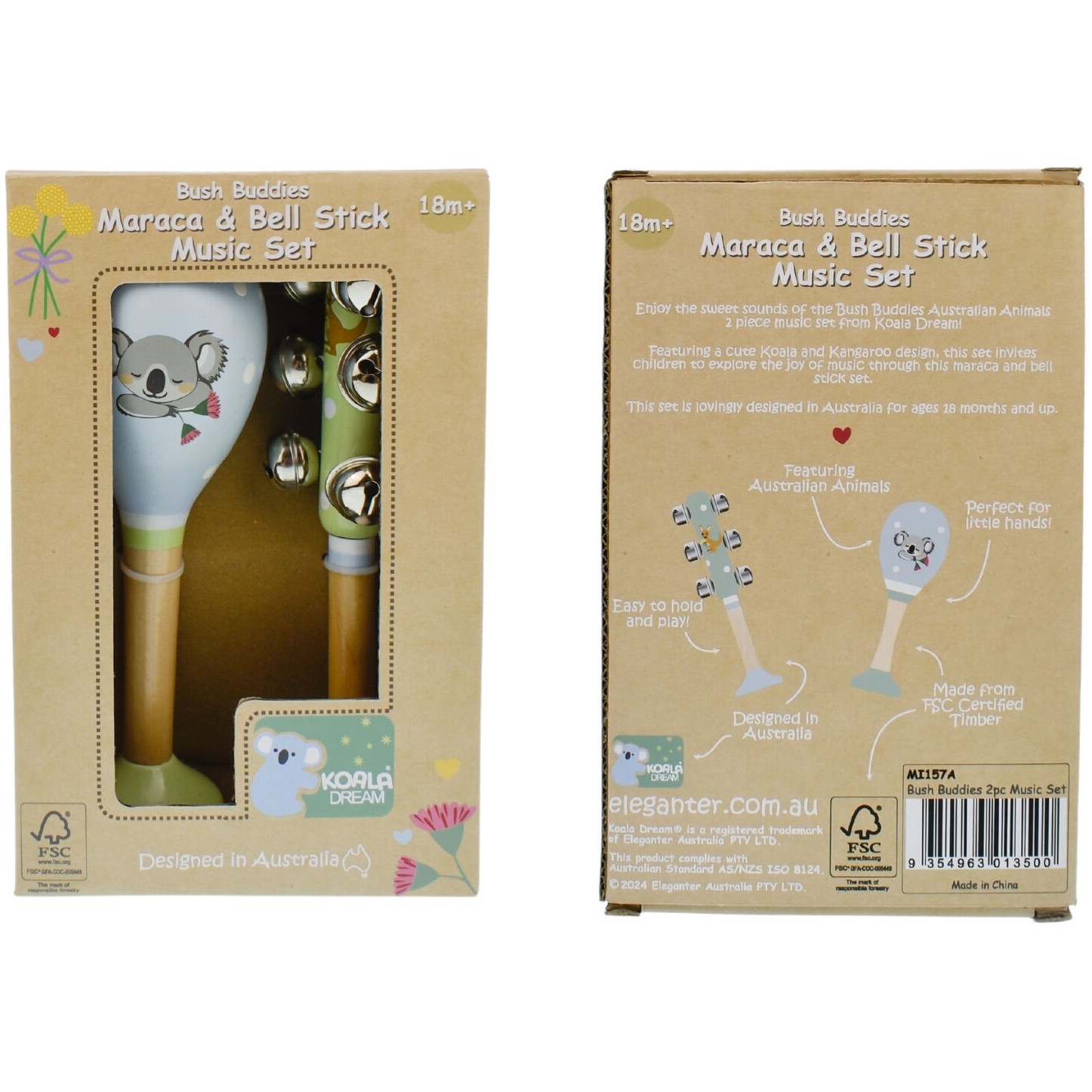 Koala Dream - Bush Buddies Australian Animals Maraca & Bell Stick Set - Image 6