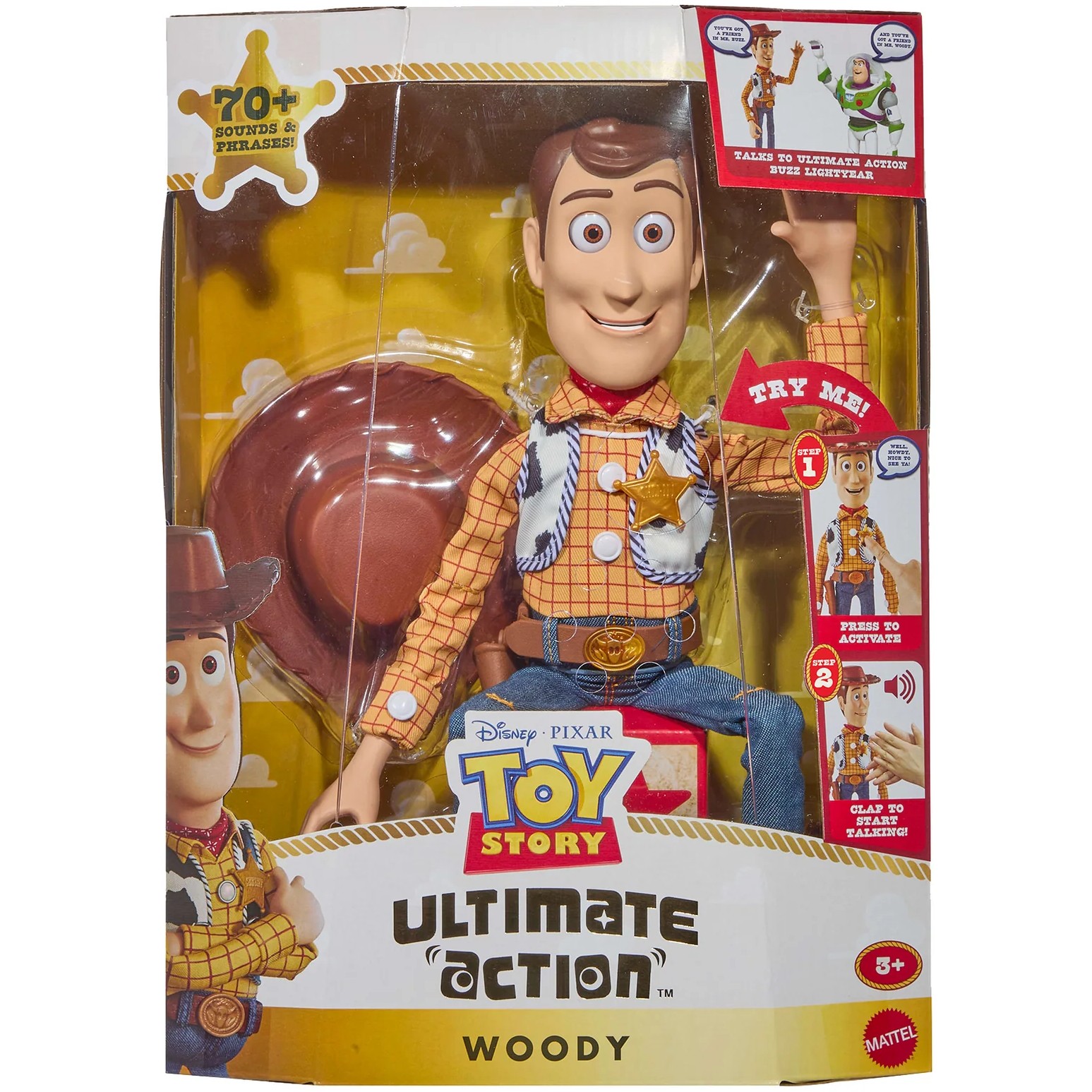 Disney -  Pixar - Toy Story 5 Ultimate Action Woody 16-Inch Figure - Mattel