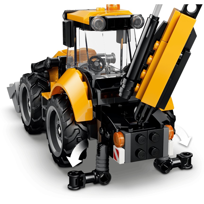 LEGO 60480 Yellow Backhoe Loader - City - Image 7