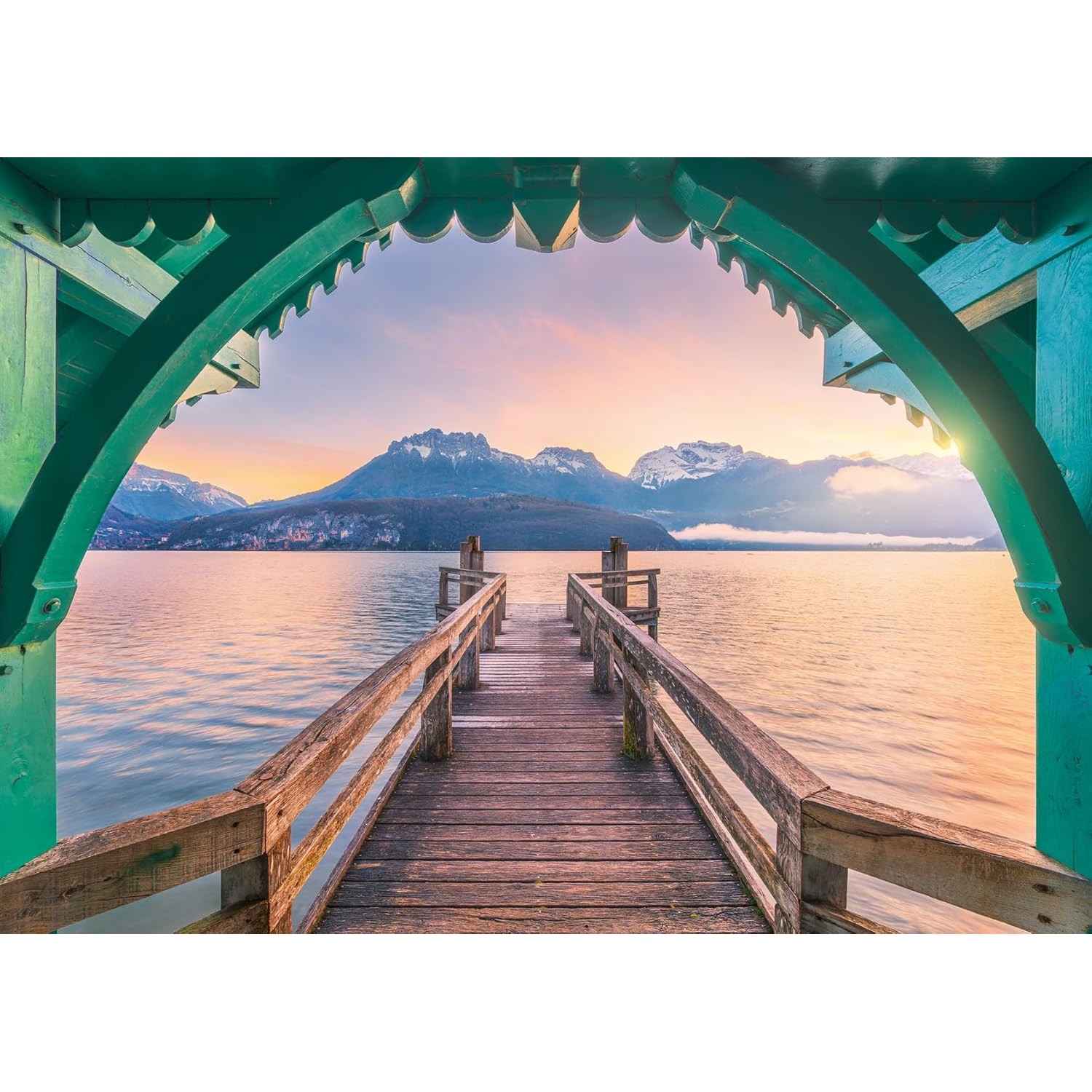 Ravensburger - Beautiful Walkways Footbridge at Lac d’Annecy Jigsaw Puzzle 1000 Pieces - Image 2