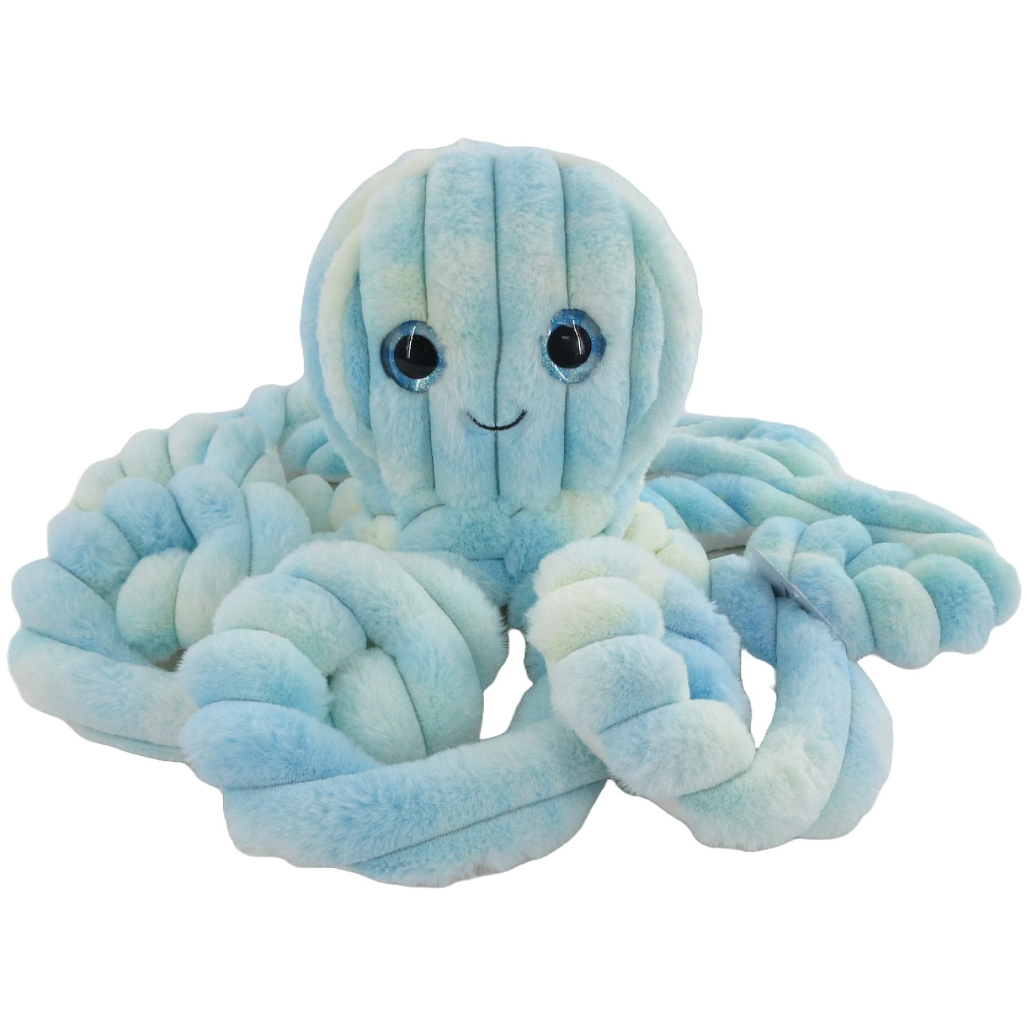 Cotton Candy - Octopus Stretch 50cm Tie-Dyed Blue/Yellow Plush - Image 2