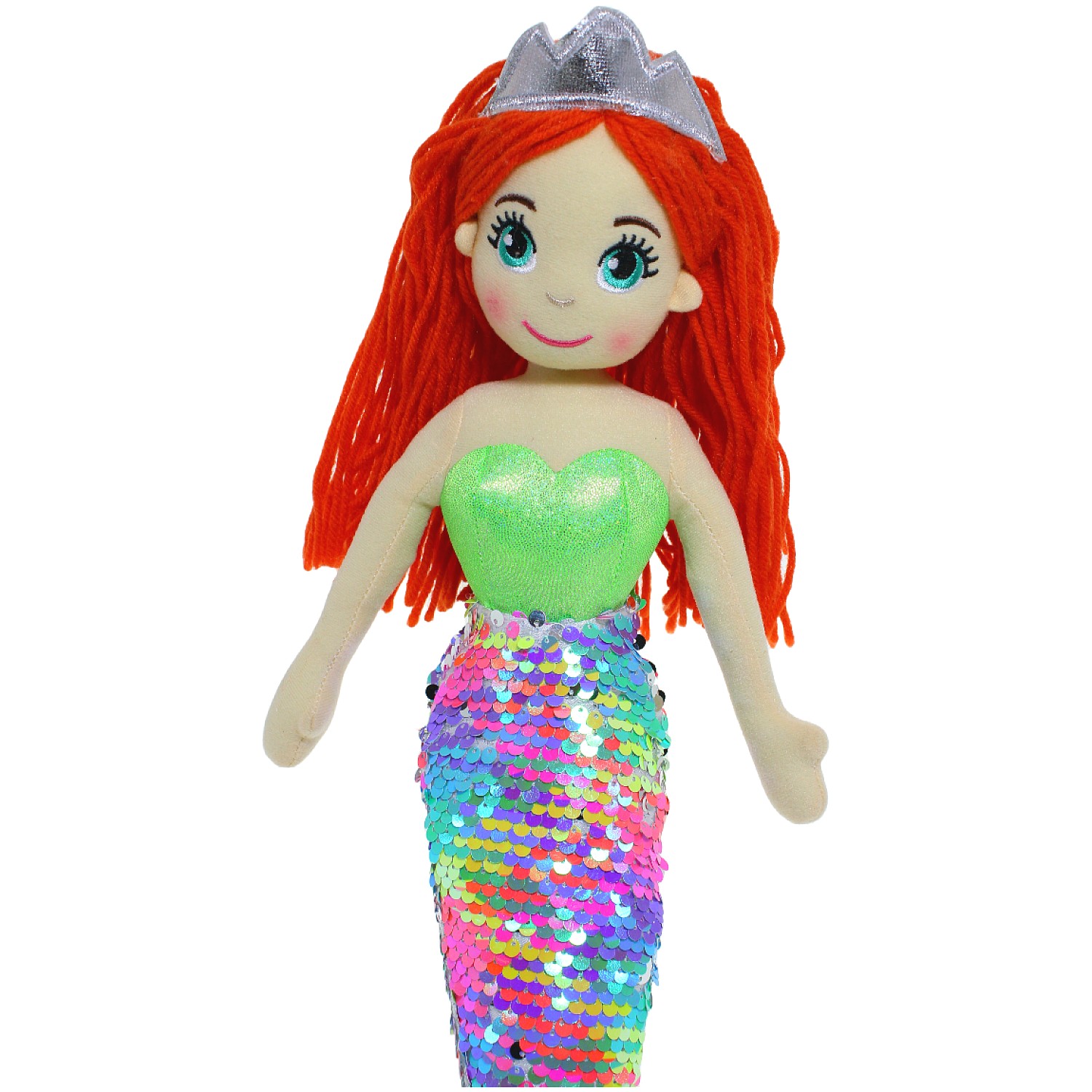 Cotton Candy - Mermaid 70cm Calypso Green Multicolour Sequined Flip Tail Plush - Image 2