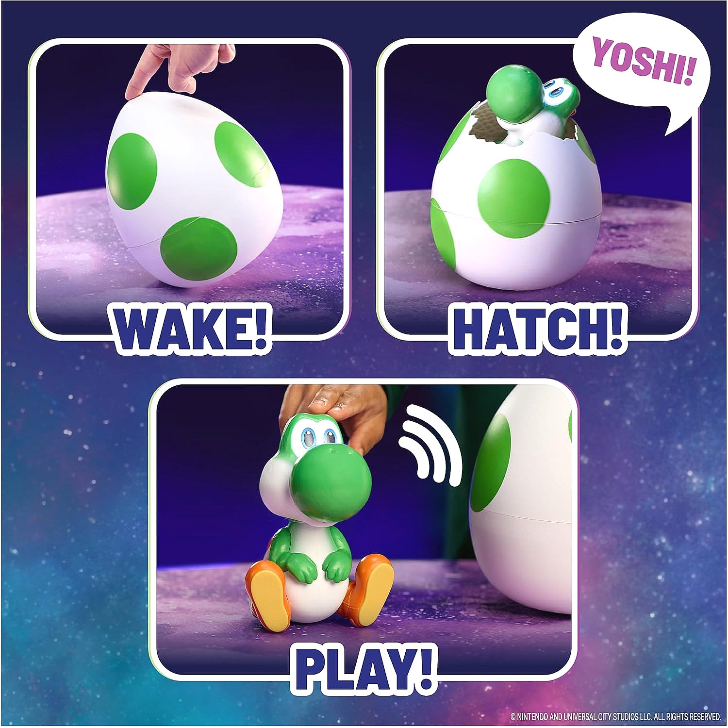 Super Mario - Galaxy Movie Hatchin’ Yoshi Egg Interactive Toy - Spin Master - Image 4